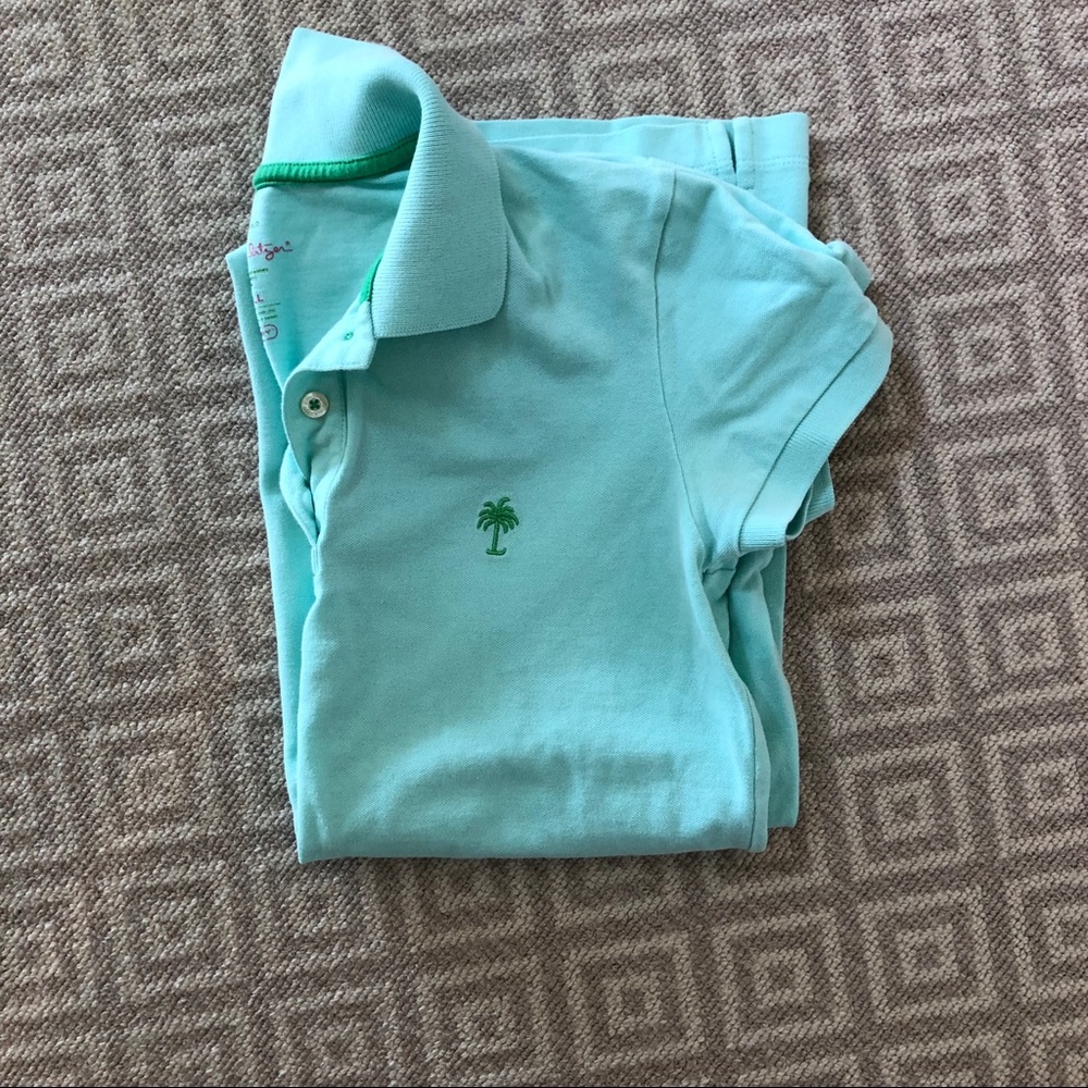 Lilly Pulitzer Light Blue TransDRY Island Polo